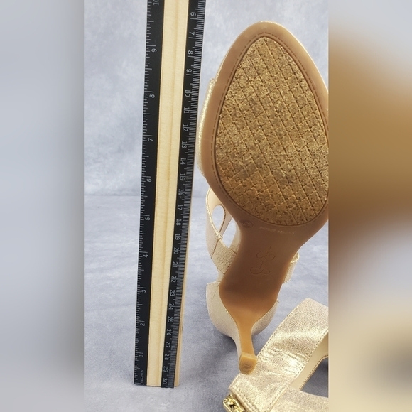 Jessica Simpson Gold Women's Sandals‎ heels evening party Cocktail Size 8 M - Picture 11 of 11